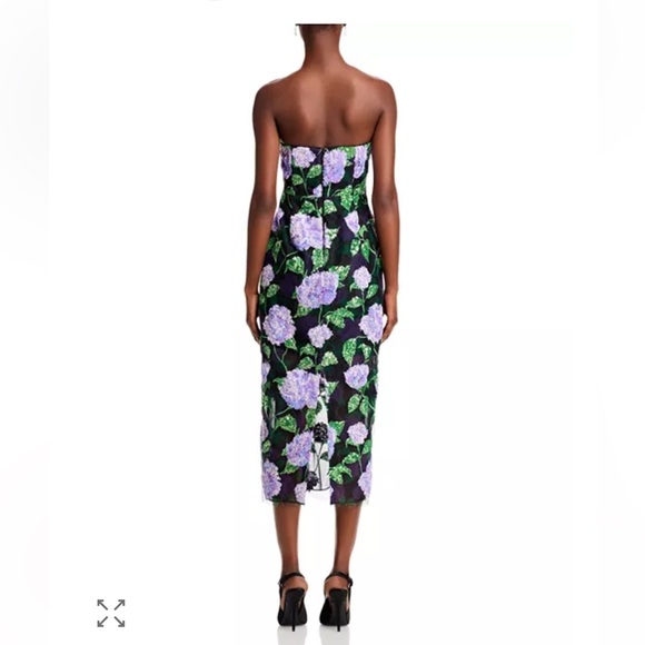 Milly Kait Sequined Midi Dress Purple Hydrangeas | 4 - Picture 2 of 9